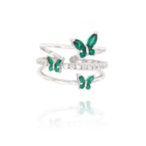 925 Silber Ring mit Schmetterlingen