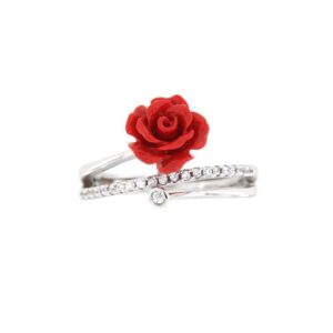 Ring aus 925er Sterlingsilber mit Rose