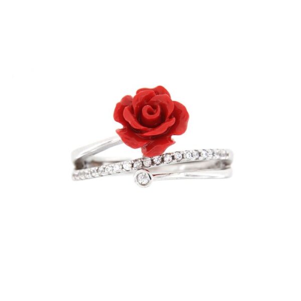 Ring aus 925er Sterlingsilber mit Rose