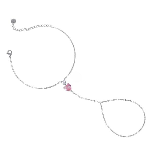 Armband aus Edelstahl mit zwei abgestuften Herzen